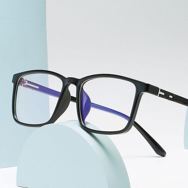 

trend square retro flat glasses student literary fashion can be equipped with myopia frame. sunglasses frames, Black