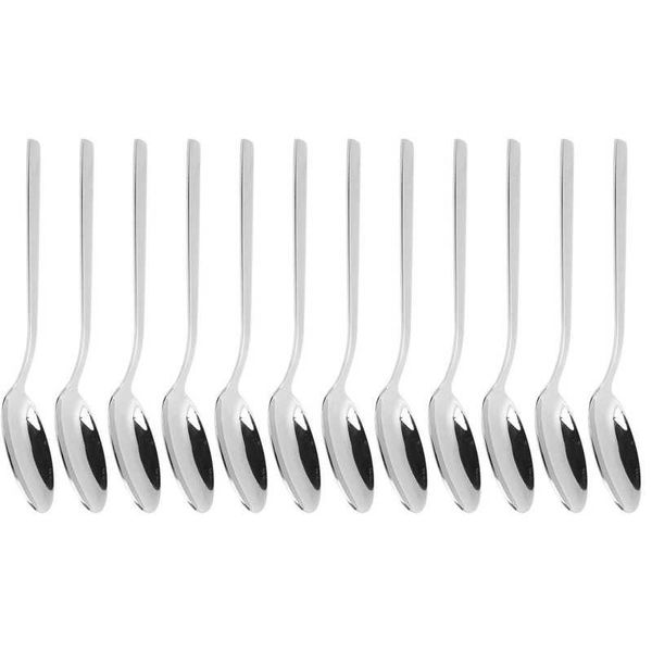 

spoons 12pcs long handle dessert spoon 316 stainless steel soup coffee stirring cutlery
