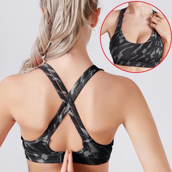 

sports bra crop fitness women sportswear female camouflage sport gym underwear running push up lingerie clothing, White;black