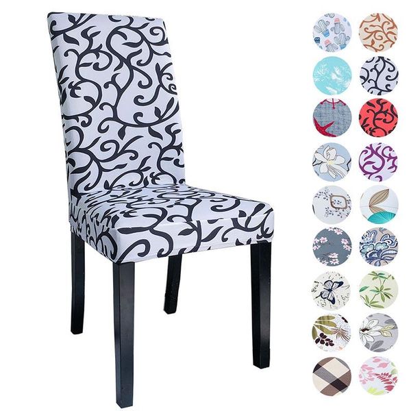 

dining chair cover elastic spandex seat slipcover printed all-inclusive covers protector case for el home decor 4pcs