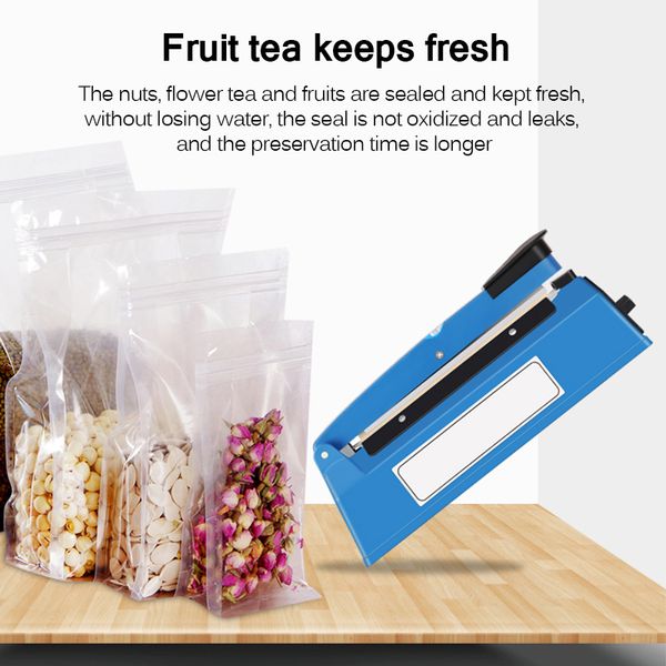 

220v 8 inch impulse sealer heat sealing machine kitchen food sealer vacuum bag sealer plastic bag packing tools us plug