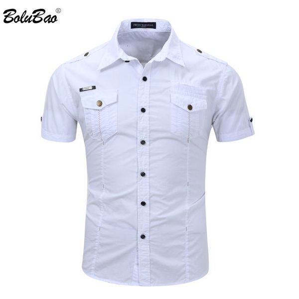 

bolubao brand men casual polo shirts summer men outdoor short sleeve shirt cotton cargo polo shirts male 210518, White;black