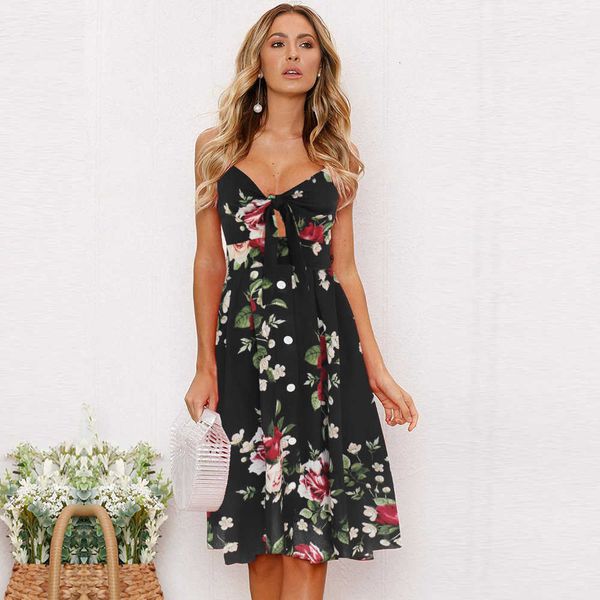 

women jurk jarretel print summer flowers kant boog beugel, Black;gray