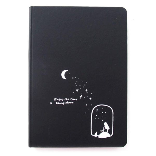 

black card notebook diary diy blank paper sketch book 96 notepads, Purple;pink