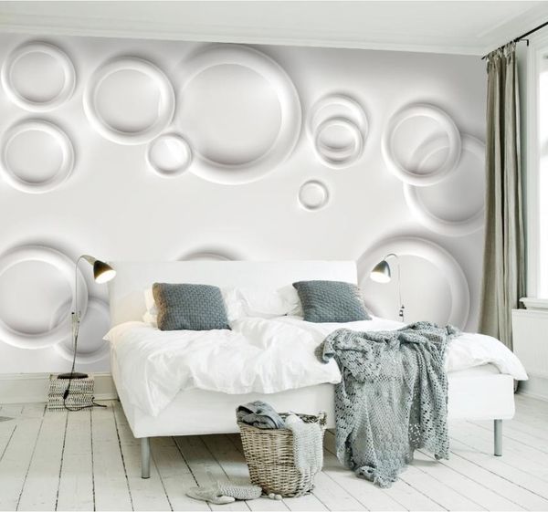 

wallpapers custom 3d large mural geometric simplicity circle wall cloth living room tv home decor paper waterproof papel de parded