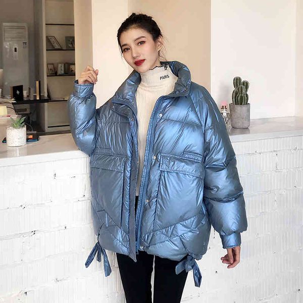 

ailegogo - women's white pink duck feather et, thick and warm coat, winter clothing, 90%, Black