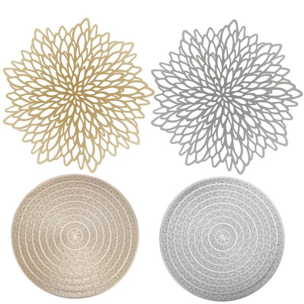 

mats & pads 4/6/8pcs pvc placemat for dining table hollow pad bowl