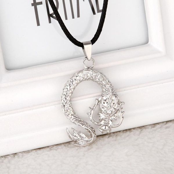 

dragon pendant men's necklace aggressive personality gift necklaces, Silver