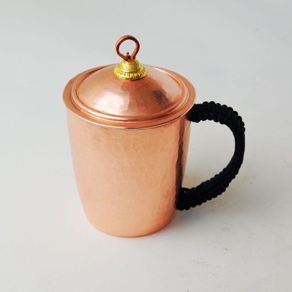 Chá pura do cabo do copo do copo de cobre Handmade Presente grosso Handmade Canecas