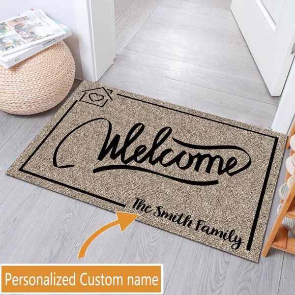 

carpets wecome custom name doormat rubber entrance carpet indoor and outdoor living room bedroom home door mat anti-slip washable rug