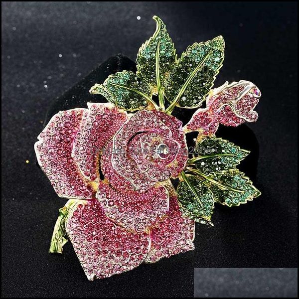 

pins, brooches jewelry big size rhinestone wedding collar women party broach fashion womens bridal hijab pins enamel broches woman bijhoux d, Gray