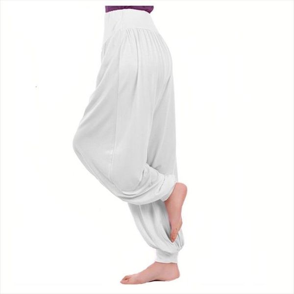 

white wide leg harem pants women legging black pant elastic waist casual loose trousers femme splicing bottom