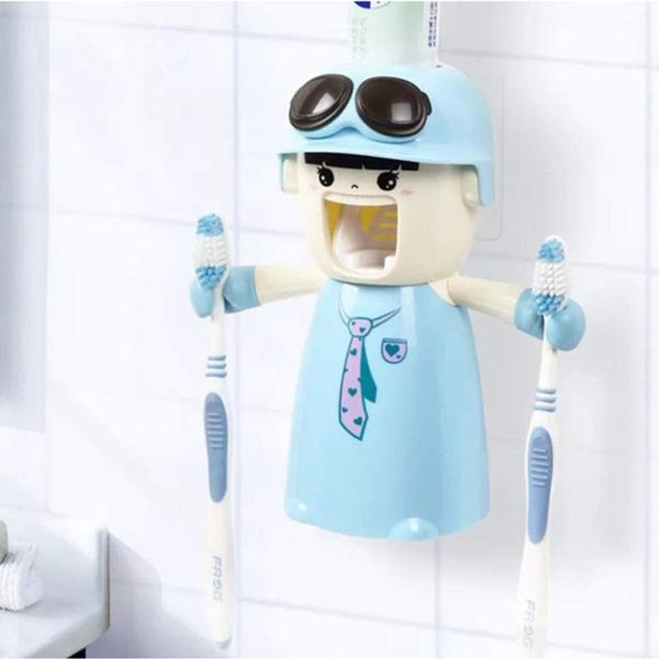

toothbrush holders children dust-proof holder wall mount storage rack automatic toothpaste dispenser bathroom accessories set squeezer