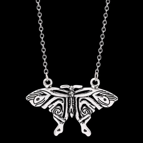 

dead head skull moth necklace wiccan supplies butterfly insect pendant wicca mens jewlery punk jewelry christmas gift necklaces, Silver