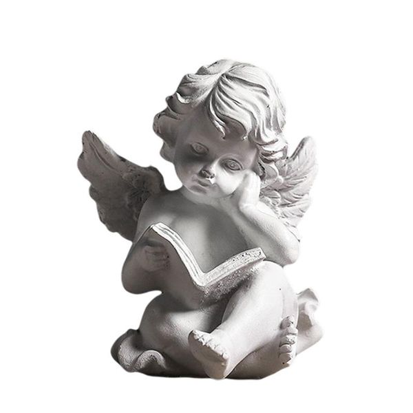 

decorative objects & figurines sculpture statue birthday miniature angel figure resin home decor figurine living room reading book wedding d