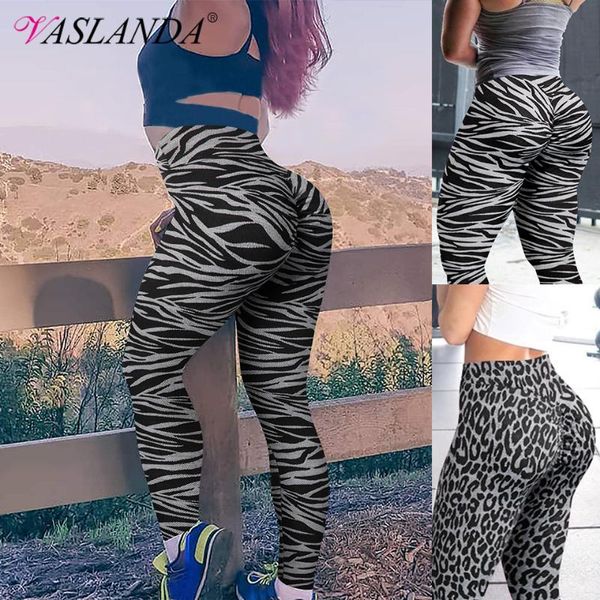 

women's leggings women sport bulifting workout running high waisted zebra printed pants gym tummy control fitness leggins, Black