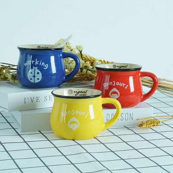

mugs drinking water cup female student korean version of cute ceramic mug with lid girl heart home breakfast milk coffee
