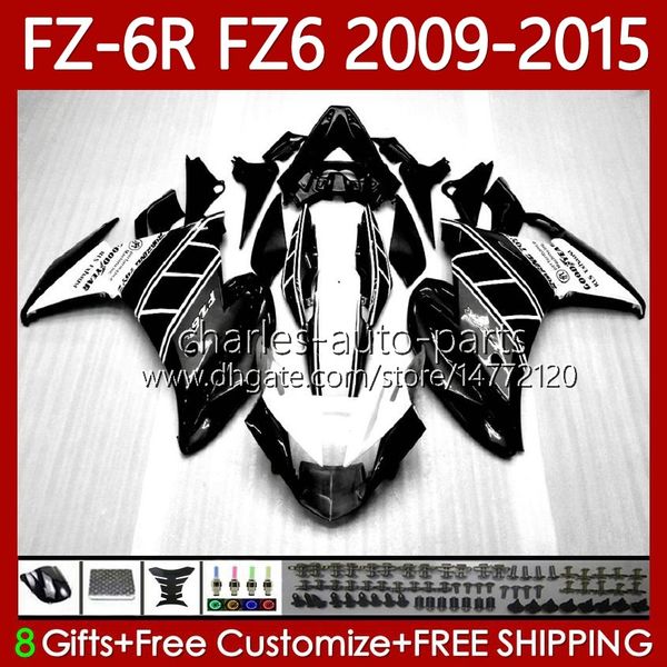 Moto Corpo para Yamaha FZ6 FZ 6 R N 600 6R 6N FZ-6N 09-15 Bodywork 103NO.41 FZ600 FZ6R FZ-6R 09 10 11 12 13 14 15 FZ6N 2009 2010 2012 2013 2014 2015 Fairings OEM Preto Branco