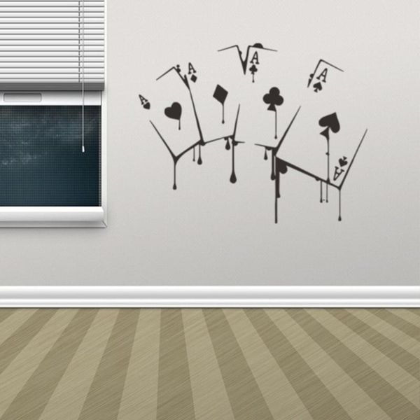

paintings poker wall stickers home decor living room couple bedroom decals art mural diy poster