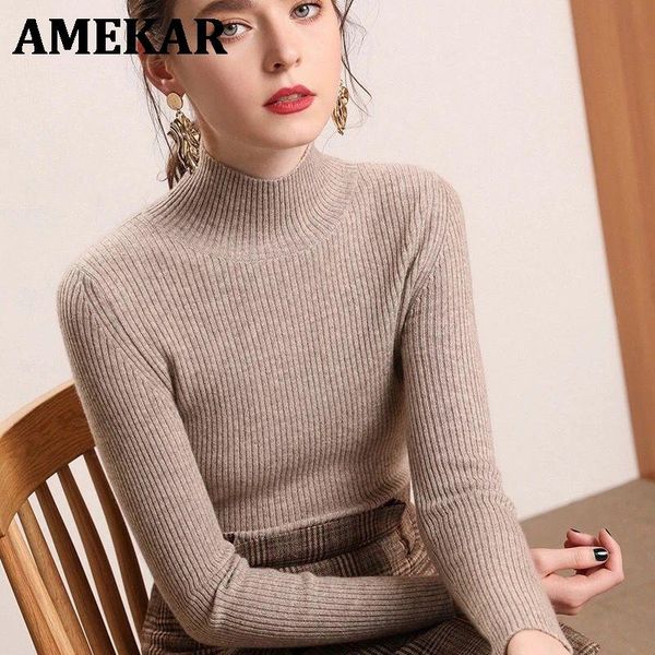 

knitted jumper autumn winter turtleneck pullovers casual sweaters women shirt long sleeve short slim sweater girls women's, White;black