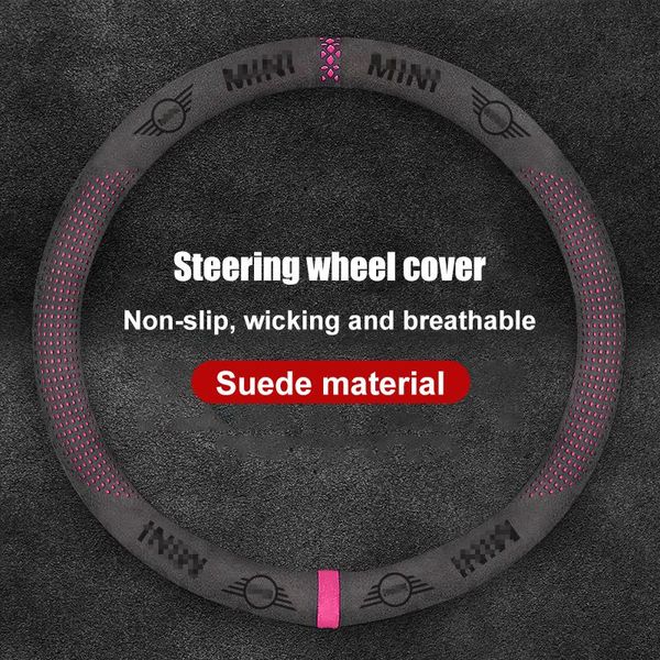 

steering wheel covers car suede cover modified non-slip for mini cooper s one r55 r56 r60 f54 f55 f56 f57 f60 countryman