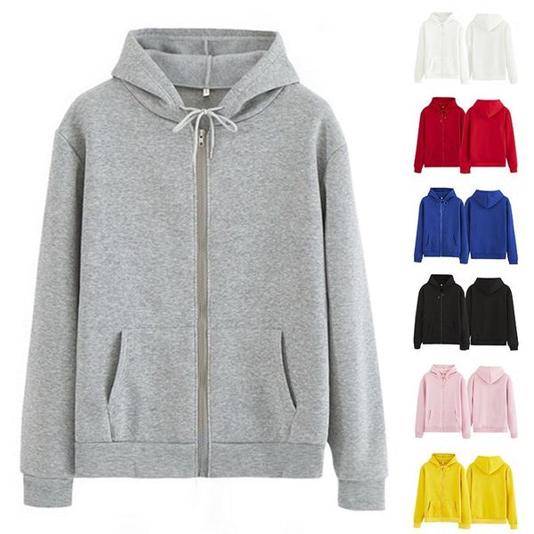 

men's hoodies & sweatshirts monerffi plus size couple women harajuku streetwear oversized zip up sweatshirt clothing korean style long, Black