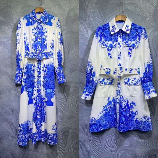 

australia zim palace style blue and white porcelain printed loose dress, Black