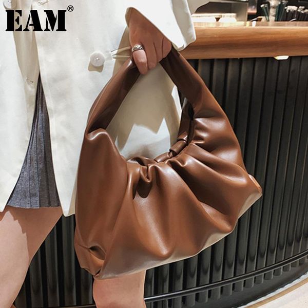 

totes [eam] women coffee small wrinkled pu leather flap personality all-match crossbody shoulder bag fashion tide 2021 18a0003