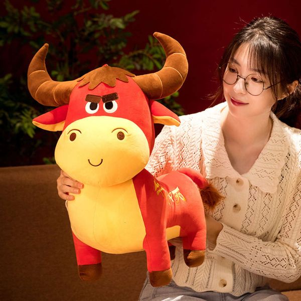 

mascot of the year ox doll calf plush toy, Blue