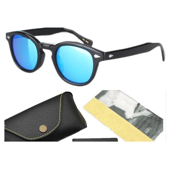 

retro-vintage johnny depp mirror polarized sunglasses rovo uv400 l m s round acetates fullrim fashion men women seasides goggles, White;black