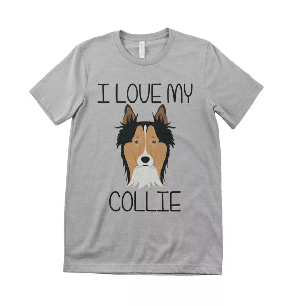 

i love my collie kids & dog lover t shirt, White;black