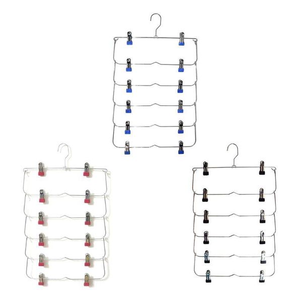 

hangers & racks space saving metal multi-layer pants trousers skirt hanger foldable closet with non-slip clips tie slack rack