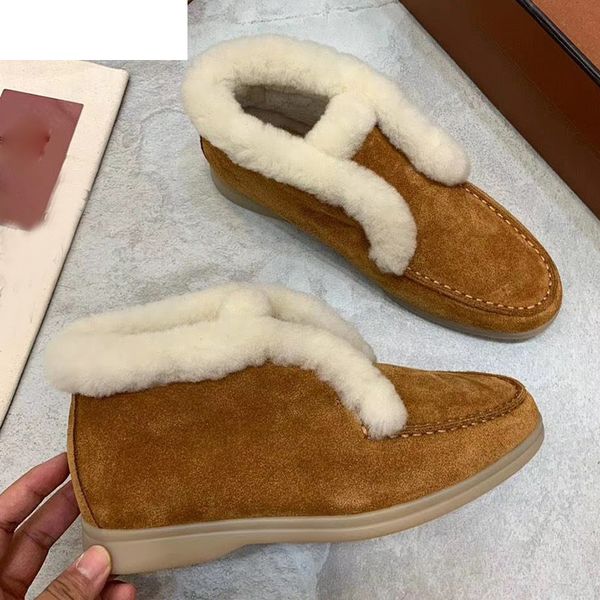 

boots high snow for women flat shoes round toe suede fur collar slip on ankle botas winter comfort leisure wool boots zfqp, Black