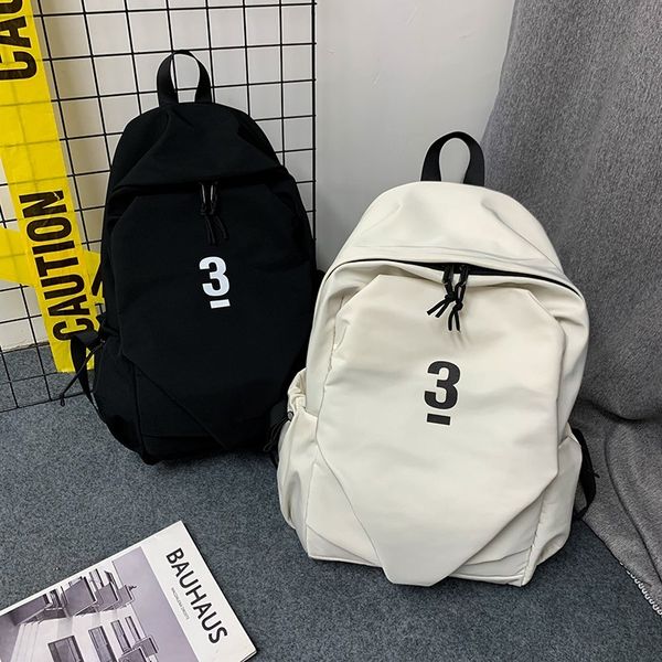 

2021 solid color fashion man's backpack nylon waterproof school bags for boys large capacity travel backpacks