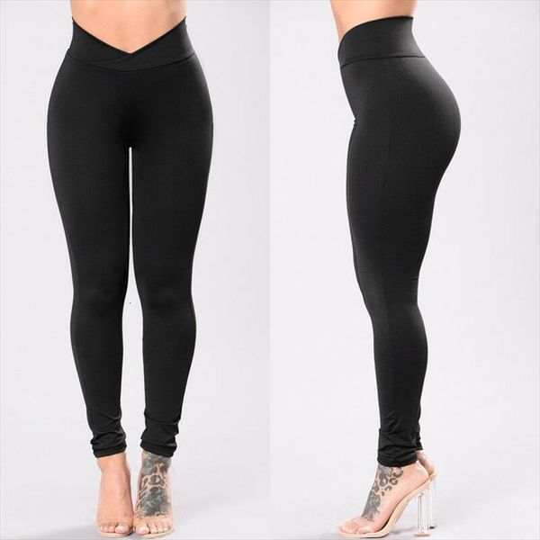 

black fashion high waist women legging elastic skinny pants trousers fitness long