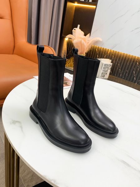 

brand classic western boots simple versatile half boot real cow leather shoes luxury design platform shoe daily party, Black