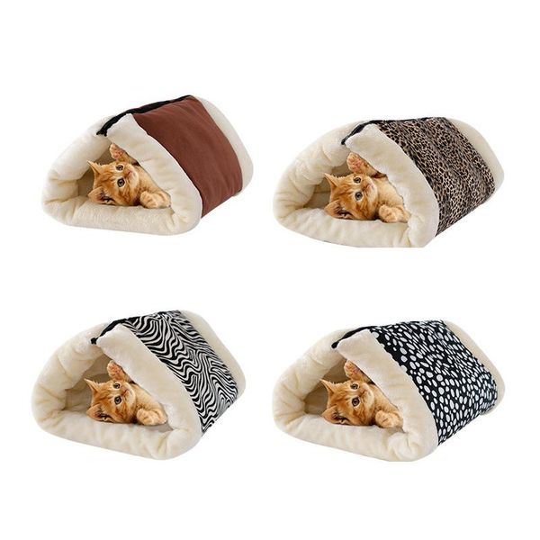 

cat beds & furniture litter tunnel nest sleeping bag pet warm quality short plush cushion foldable bed toy supplies