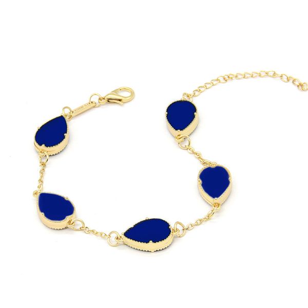 

fine design brand clover tear drop charm bracelet for women gift, Golden;silver