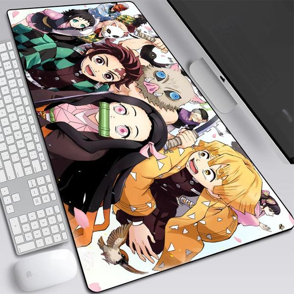 

mouse pads & wrist rests anime demon slayer kimetsu no yaiba large gaming pad computer gamer lock edge desk keyboard xxl