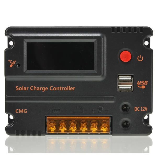 CMG-2420 20A 12 V-24V Display LCD PWM Controlador de carga do regulador do painel solar com porta USB