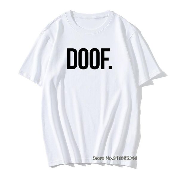 

men's t-shirts 2021 humorous funny male clothess type print white t shirt simple style vintage music tshirt doof, White;black