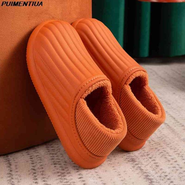 

waterproof non-slip home slippers winter warm women indoor cotton non-slips ladies soft slippers memory foam couples shoes 922, Black
