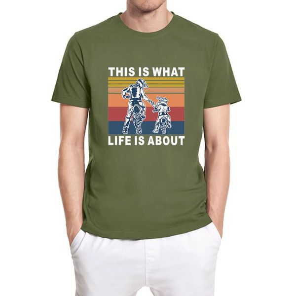 

men's t-shirts this is what life about dad and son motocross dirt bike funny father's day gifts vintage shirt short sleeve tee, White;black