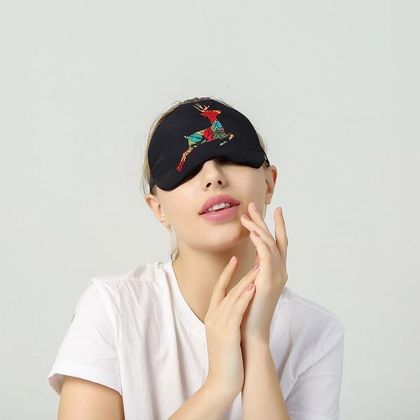 

berets 2021 party 's chritmas gifts pattern pure natural mulberry sleep rest eye mask padded shade cover travel relax normal, Blue;gray