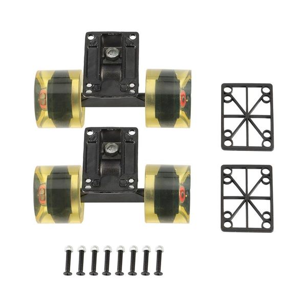 

sets skate board wheels aluminum alloy 3.25 inch skateboard trucks rubber four-wheel longboard mini cruiser skateboarding