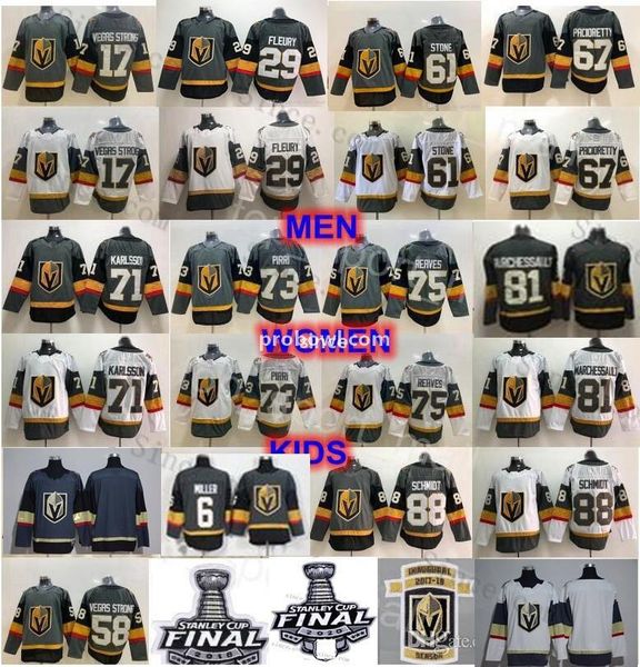 

2019 finals patch vegas golden knights 29 marc-andre fleury mark stone ryan reaves william karlsson pacioretty strong hockey jerseys, Black;red