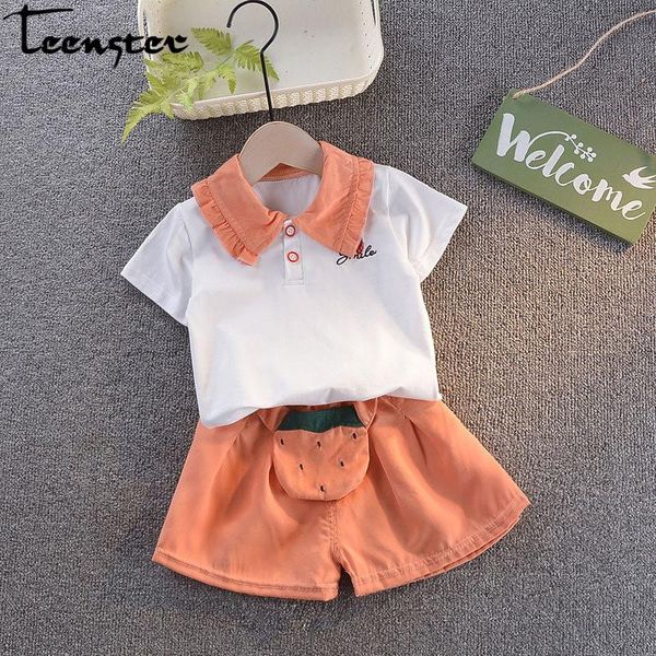 

clothing sets teenster fashion summer toddler kids clothes letter embroidery shorts cute korean baby girls set girl outfits, White