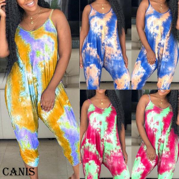 

women's jumpsuits & rompers women ladies fashion casual summer jumpsuit loose sleeveless print trousers party clubwear, Black;white