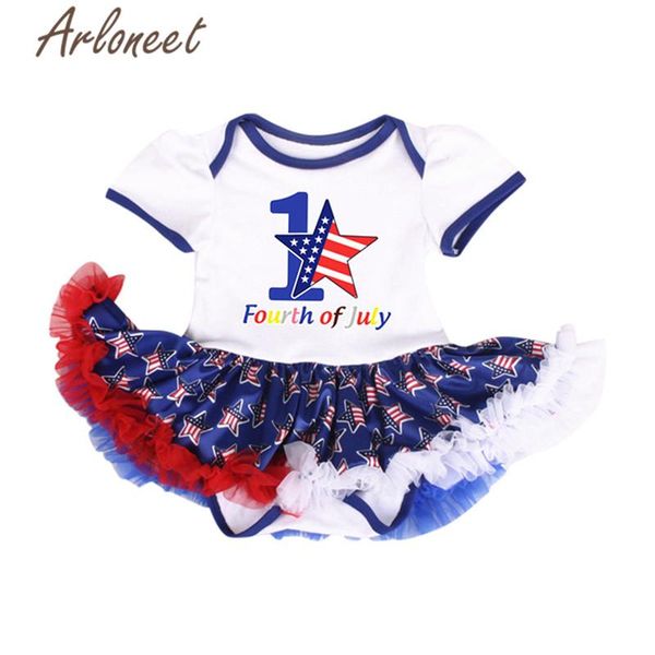 

clothes born girl tulle dress stars happy 4th of july casual beach baby girls party bodysuit summer dresses girl's, Red;yellow