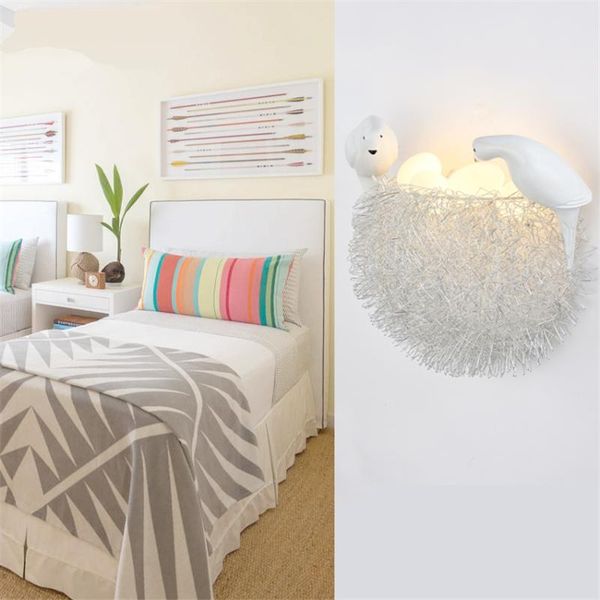 

wall lamps nordic bird's nest glass children's room bedroom aisle modern living el stair sconces lights fixtures